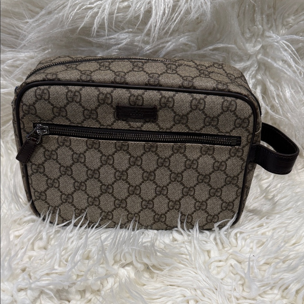 Gucci Tan Monogram Toiletry Bag